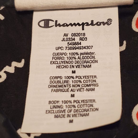 Champion Navy Blue Nylon Snap Button Cropped Jacket Size Medium - Picture 9 of 9